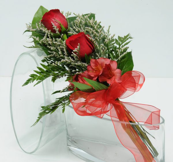 Two Rose Presentation - Red
