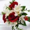 Three Rose Bouquet Freesia - Red